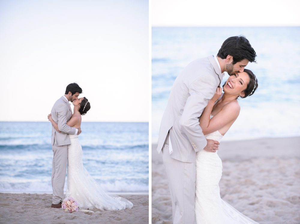 Seaside love of bride and groom  Poirier Wedding Photography