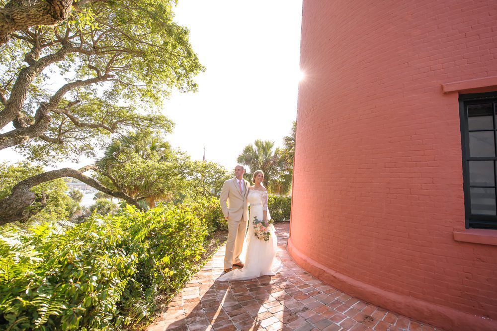 Bride and groom portraits at lighthouse Poirier Wedding Photography