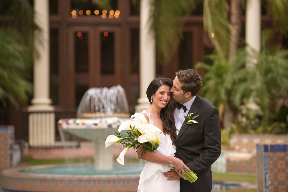 Bride and groom at the Boca Resort