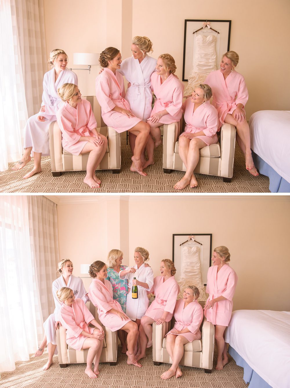 Bride with her bridesmaids at the Boca Raton Resort
