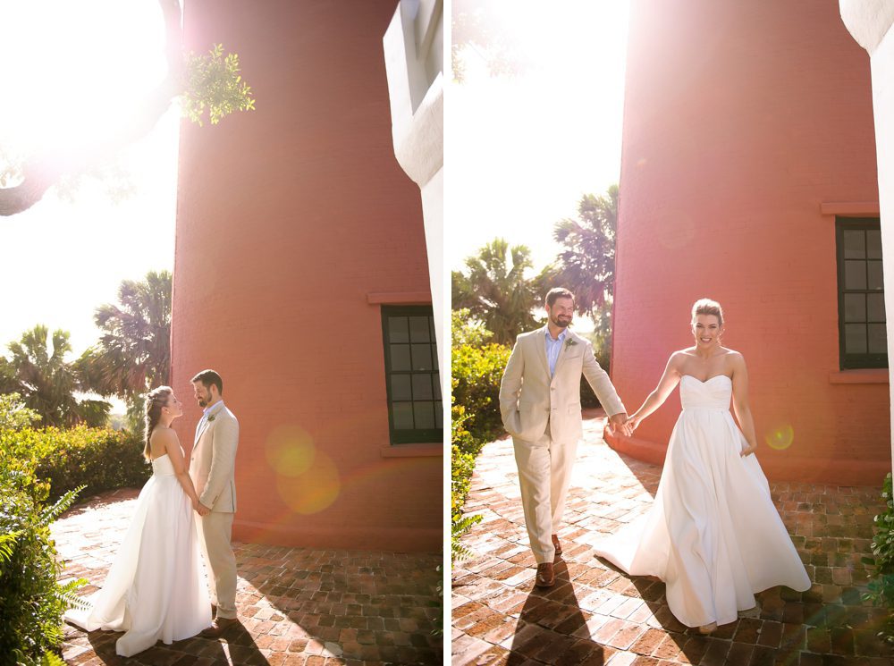 Bride and groom photos at Jupiter Lighthouse 